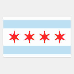 Chicago Flag Rechteckiger Aufkleber