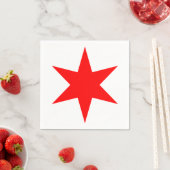 Chicago Flag Red 6-Punkte Star Serviette (Beispiel)