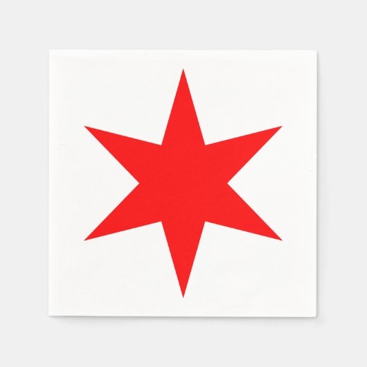 Chicago Flag Red 6-Punkte Star Serviette (Vorderseite)