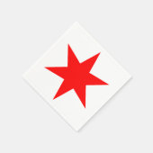 Chicago Flag Red 6-Punkte Star Serviette (Ecke)