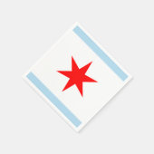 Chicago Flag Red Star Blue Stripes City of Chicago Serviette (Ecke)