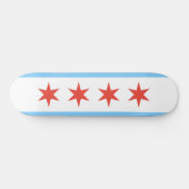 Chicago Flag Skate Board Skateboard (Horizontal)
