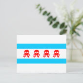 Chicago Flag Skulls Stuff Postkarte (Stehend Vorderseite)