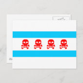 Chicago Flag Skulls Stuff Postkarte (Vorne/Hinten)