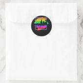 Chicago Flag Skyline LGBT Gay Pride Parade Runder Aufkleber (Tasche)