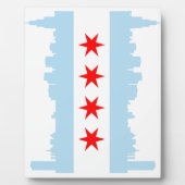 Chicago Flag Skyline Plaque Fotoplatte (Vorderseite)