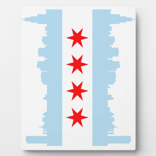 Chicago Flag Skyline Plaque Fotoplatte (Vorderseite)