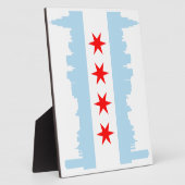 Chicago Flag Skyline Plaque Fotoplatte (Seite)