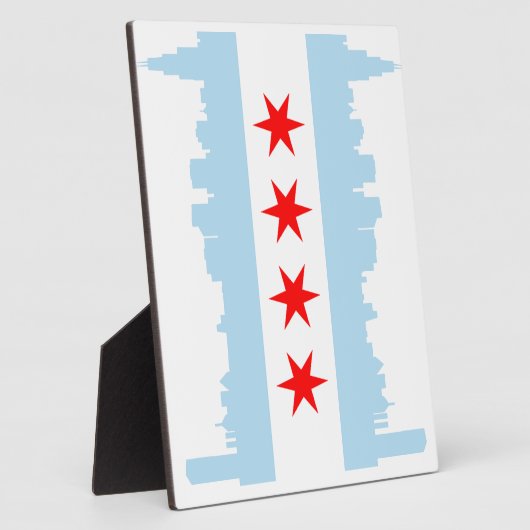 Chicago Flag Skyline Plaque Fotoplatte (Seite)