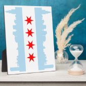Chicago Flag Skyline Plaque Fotoplatte (Seite)