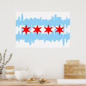 Chicago Flag Skyline Poster (Küche)