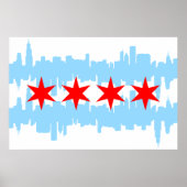 Chicago Flag Skyline Poster (Vorne)