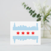 Chicago Flag Skyline Postkarte (Stehend Vorderseite)