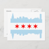 Chicago Flag Skyline Postkarte (Vorne/Hinten)