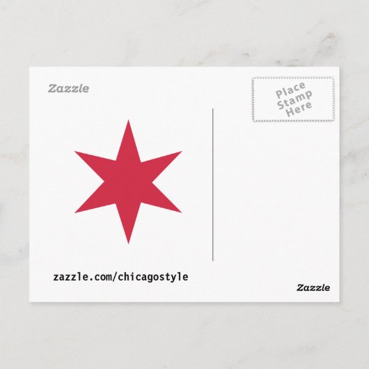 Chicago Flag Skyline Postkarte (Rückseite)