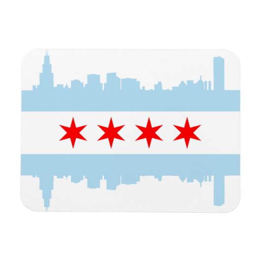 Chicago Flag Skyline Premium Flex Magnete (Horizontal)