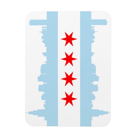 Chicago Flag Skyline Premium Flex Magnete (Vertikal)