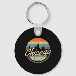 Chicago Flag Skyline Vintage Illinois USA Souvenir Schlüsselanhänger