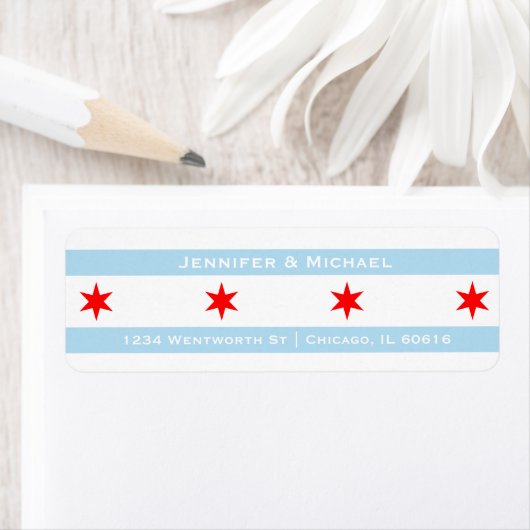 Chicago Flag Template | Rote Sterne | Blaue Streif (Insitu)