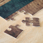 Chicago-Flagge auf altem hölzernem Korn Puzzle (Seite)