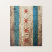 Chicago-Flagge auf altem hölzernem Korn Puzzle (Vertikal)