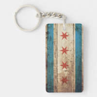 Chicago-Flagge auf altem hölzernem Korn