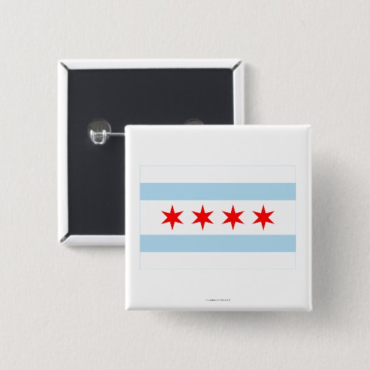 Chicago-Flagge Button (Vorne & Hinten)
