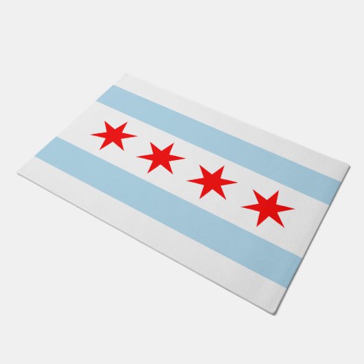 Chicago-Flagge Fußmatte (Schrägansicht)