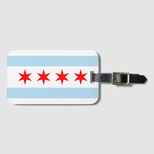 Chicago-Flagge Gepäckanhänger (Vorderseite (Horizontal))