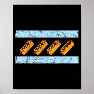 Chicago-Flagge Hotdog-Shirt Lustiges Chicago Style Poster