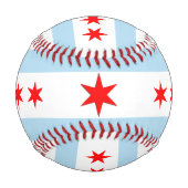 Chicago-Flagge, Illinois, Monogramm / Baseballbäll Baseball (Rückseite)