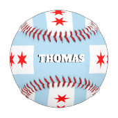 Chicago-Flagge, Illinois, Monogramm / Baseballbäll Baseball (Vorderseite)