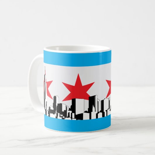 Chicago-Flagge Kaffeetasse (Vorderseite Links)