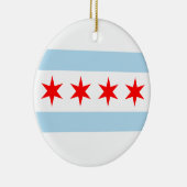 Chicago-Flagge Keramik Ornament (Rechts)