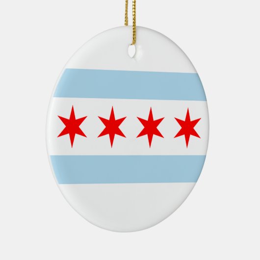 Chicago-Flagge Keramik Ornament (Rechts)