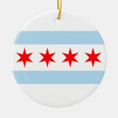 Chicago-Flagge Keramik Ornament (Vorne)