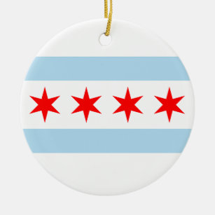Chicago-Flagge Keramik Ornament