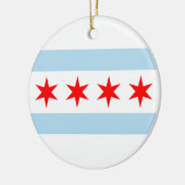 Chicago-Flagge Keramik Ornament (Links)