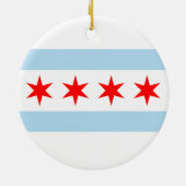 Chicago-Flagge Keramik Ornament (Hinten)