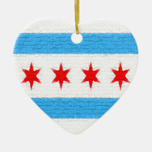 Chicago-Flagge Keramikornament