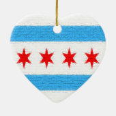 Chicago-Flagge Keramikornament (Hinten)