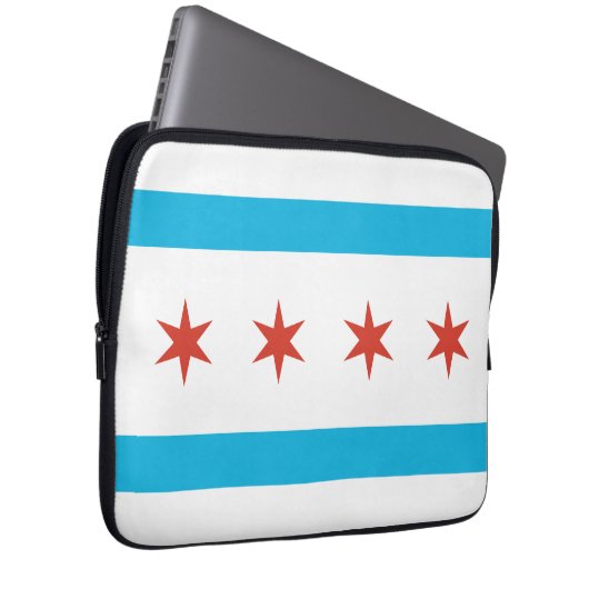 Chicago-Flagge Laptopschutzhülle (Vorne Rechts)