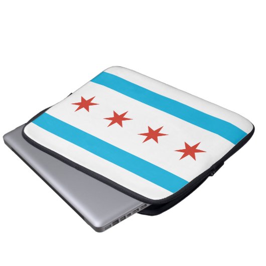 Chicago-Flagge Laptopschutzhülle (Vorne Knopf)