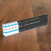 Chicago-Flagge Namensplakette (Seite)