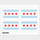 Chicago-Flagge Rechteckiger Aufkleber (Blatt)