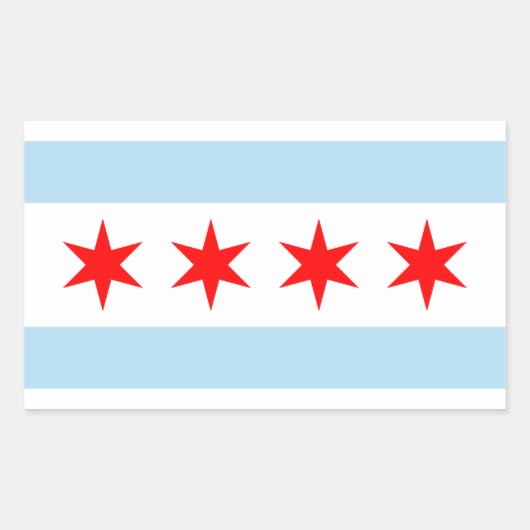 Chicago-Flagge Rechteckiger Aufkleber (Vorderseite)