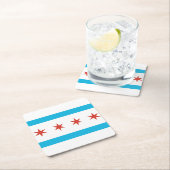 Chicago-Flagge Rechteckiger Pappuntersetzer (Vor Ort)