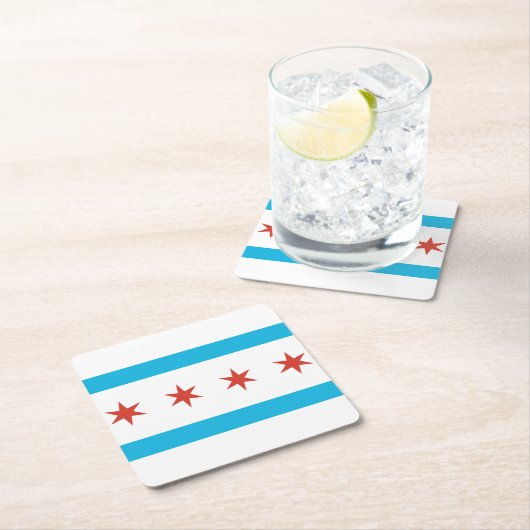 Chicago-Flagge Rechteckiger Pappuntersetzer (Vor Ort)