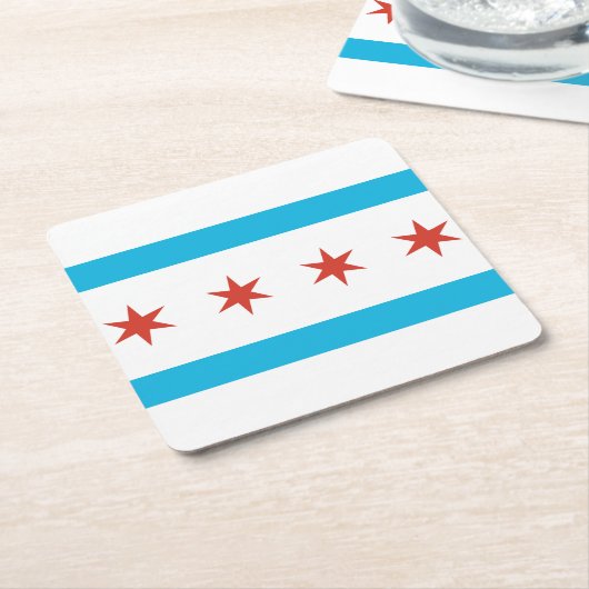 Chicago-Flagge Rechteckiger Pappuntersetzer (angewinkelt)