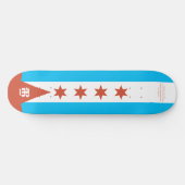 Chicago-Flagge Skateboard (Horizontal)